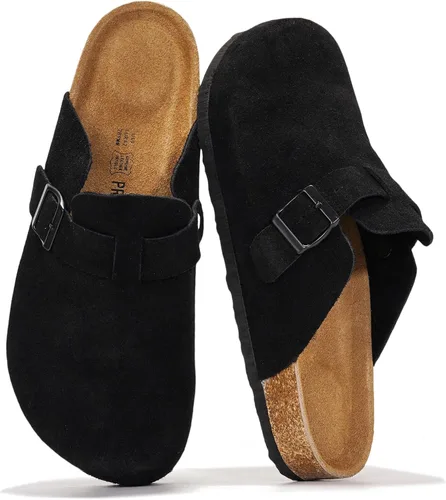 Vista 7 de Zuecos de cuero genuino 100% de grano completo para hombres - Zapatos de Negro