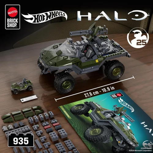Vista 2 de Mattel Brick Shop Hot Wheels Halo UNSC M12 Warthog - Juego de construcción