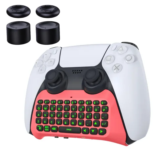 Vista 11 de MoKo Keyboard for PS5 Controller with Green Backlight, Bluetooth Wireless Mini Keypad Chatpad for PlayStation 5, Built-in Speaker & 3.5mm Audio Jack