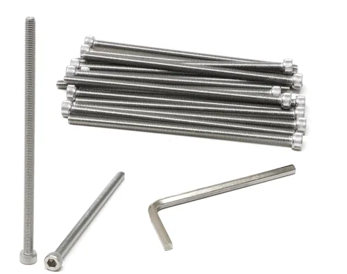 Vista 212 de iexcell Kit de tornillos de cabeza hexagonal de acero inoxidable 304, 100 unidades M2 x 0.157 in, paso de rosca de 0.016 in