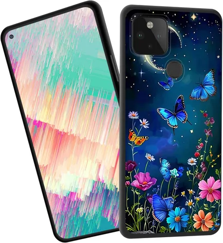 Vista 104 de Funda delgada para Google Pixel 4 XL, funda delgada de silicona de TPU suave a prueba de golpes para Google Pixel 4 XL, gato negro luna estrellada