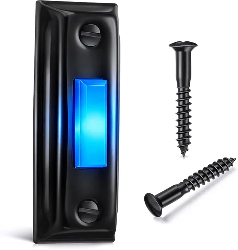 Vista 11 de Dreyoo - Timbre de metal con botón pulsador, timbre LED con cable, luz negra y blanca