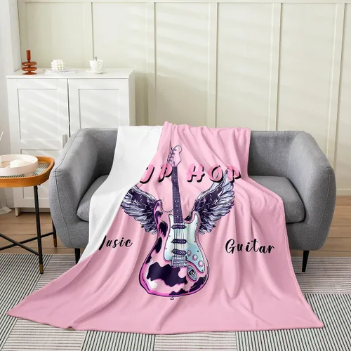 Vista 35 de Castle Fairy Manta de forro polar con botas de vaquero, manta de guitarra musical bohemia para niños y niños, manta de vaquera rústica occidental