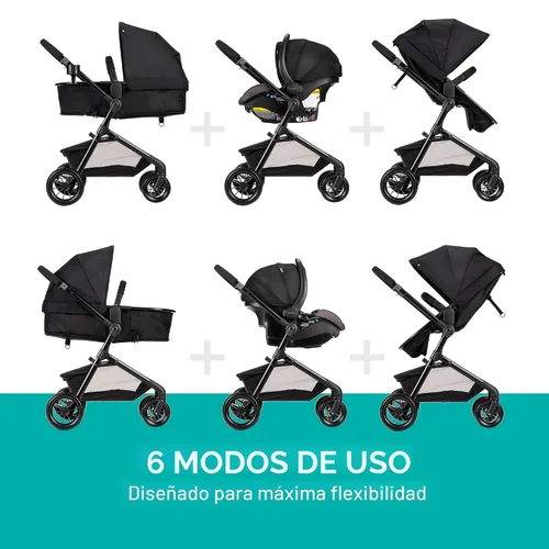 Vista 3 de Evenflo - Sistema de viaje modular pivotante con asiento de coche infantil LiteMax (gris casual)