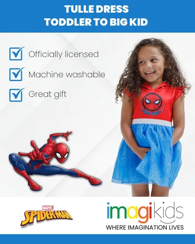 Vista 3 de Marvel Spider-Man Spider-Gwen Ghost Spider - Vestido de tul de malla para niñas pequeñas y grandes