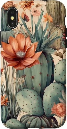 Vista 5 de Cactus Botanical Desert Western Funda bohemia moderna terracota para iPhone 17