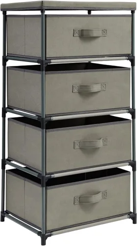 Vista 11 de Cajón clóset de almacenamiento de 4 niveles para ropa, ropa interior, documentos, objetos de la Casa, color café – (16.5 x 12.9 x 33 pulgadas)