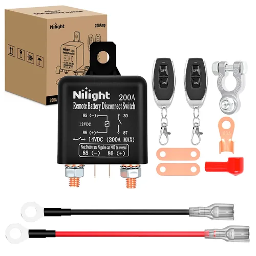 Vista 13 de Nilight Relé de Arranque de 120A, Interruptor de Relés Divididos de 4 Pines, 12V Continuo Servicio Pesado SPST Alta Corriente 4 Terminales Control