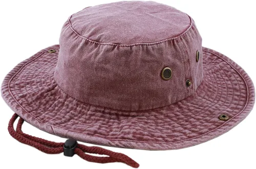 Vista 17 de The Hat Depot - Sombrero de safari, de algodón lavado a la piedra, de ala ancha, plegable, doble cara y sombrero de pesca