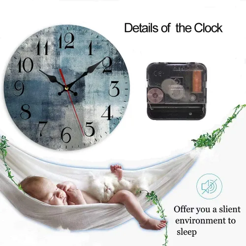 Vista 4 de LOKMU Reloj silencioso sin tictac de 10 pulgadas, reloj de pared redondo, decorativo para sala de estar, cocina, hogar, baño, dormitorio, oficina