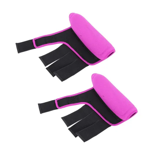 Vista 9 de OUKENS Botas para el cuidado del caballo, 1 par ajustable transpirable suave tela elástica caballo férula pierna bota de protección, soporte