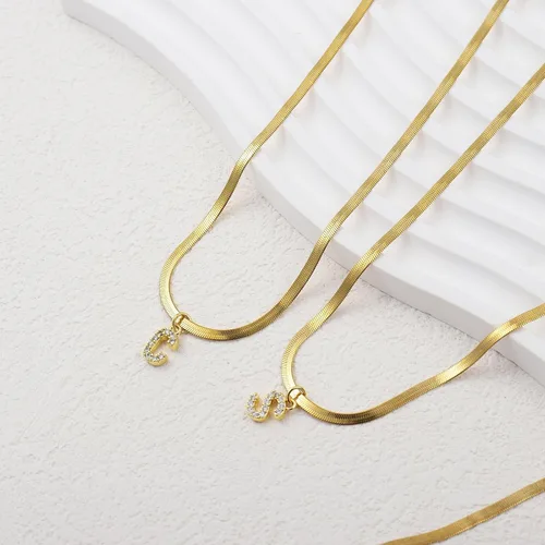 Vista 6 de Collares de oro para mujer, a la moda, delicados collares chapados en oro de 18 quilates para mujer, collar de cadena de espiga