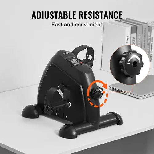 Vista 3 de VEVOR Ejercitador de pedal de bicicleta para debajo del escritorio, mini bicicleta estática para ejercicio de brazos/piernas, ejercitador de pedal