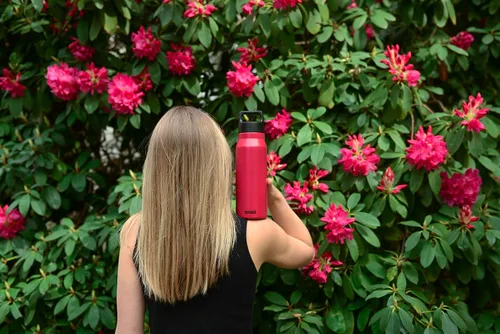 Vista 6 de Sigg - Botella de agua reutilizable - Explorer Magenta - A prueba de fugas, sin BPA - Acero inoxidable 18/8 - 34 Oz