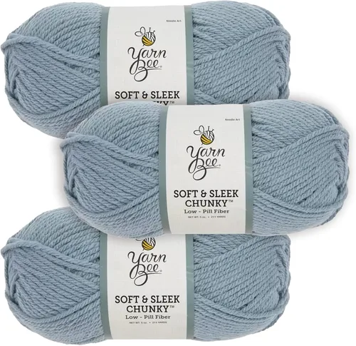 Vista 20 de Yarn Bee 5 – Hilo acrílico voluminoso para ganchillo y tejer – Madeja suave, 193 metros – Negro