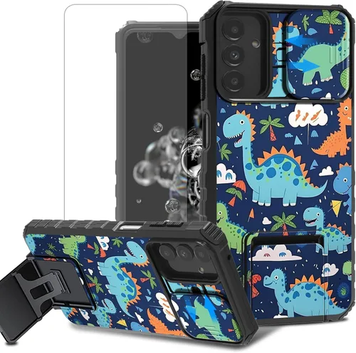 Vista 34 de Funda para teléfono Samsung Galaxy A15 5G con protector de pantalla con cubierta deslizante para cámara y soporte de doble capa híbrida resistente a