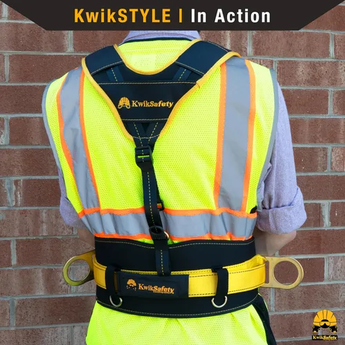 Vista 8 de KwikSafety - Charlotte, NC - Cinturón de seguridad BEAVER TAIL para posicionamiento Soporte acolchado Lineman Ironworker