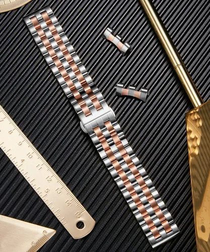Vista 4 de BINLUN Stainless Steel Watch Band Replacement Metal Watch Straps for Men and Women 18mm19mm20mm21mm22mm24mm with Curved and Straight End in Silver
