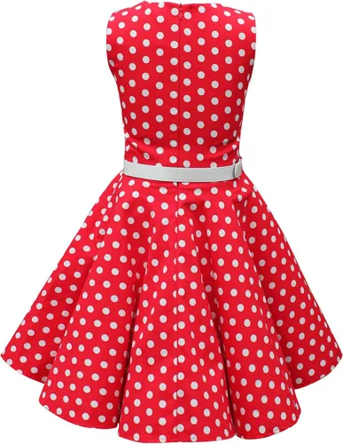 Vista 2 de BlackButterfly Vestido vintage con lunares de los años 50 para niñas