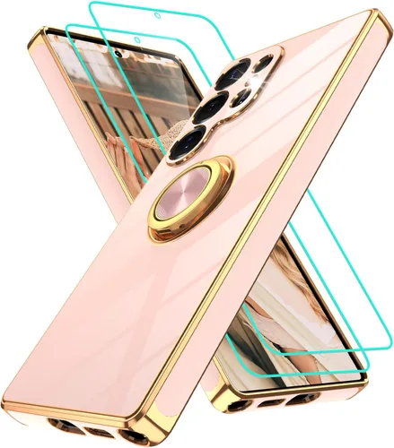 Vista 158 de Funda para Motorola Moto G 5G 2024: Funda Moto G Play 5G 2024 con 2 piezas de protectores de pantalla, soporte de anillo de rotación de 360°