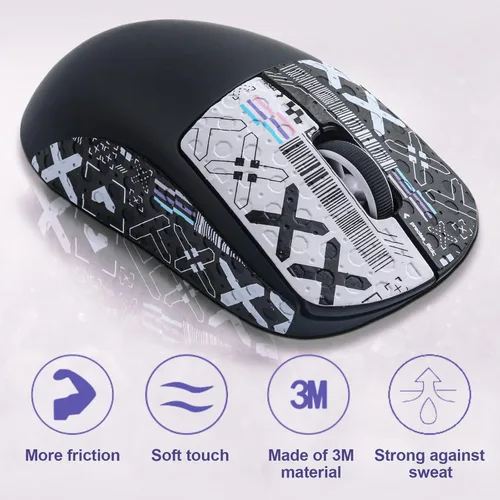 Vista 2 de JOMKIZ Cinta de agarre para mouse Logitech G Pro X Superlight, autoadhesiva, precortada, resistente al sudor, kit profesional de actualización