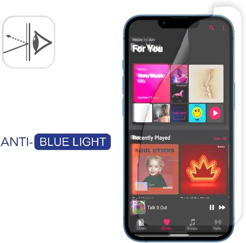 Vista 6 de Armor Protector de pantalla de vidrio flexible para iPhone 16e / 13 Pro / 13, antirreflejos con antiluz azul