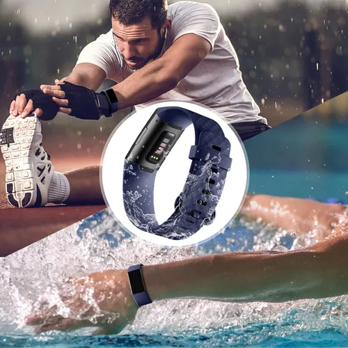 Vista 3 de Wepro Paquete de 3 bandas compatibles con Fitbit Charge 4 bandas para Negro/Azul Marino/Azul Gris