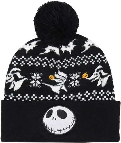 Vista 3 de Disney The Nightmare Before Christmas Jack Skellington and Zero - Juego de bufanda de gorro negro, Negro, talla única