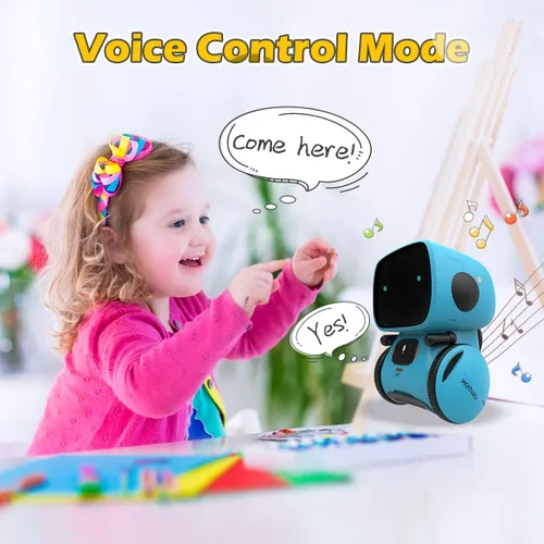 Vista 5 de KaeKid Robots para niños, robótico inteligente interactivo con sensor táctil, control de voz, reconocimiento de voz, canto, baile, repetición