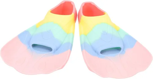 Vista 8 de Aletas de silicona flexibles y cómodas para entrenamiento de natación y esnórquel, diseño portátil de hoja corta para niños y principiantes