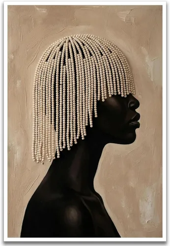 Vista 13 de Lienzo decorativo para pared, diseño de cultura negra, póster afroamericano de arte para pared, arte abstracto, pintura al óleo para sala de estar