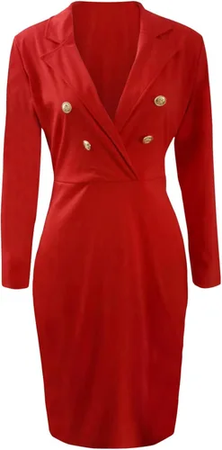 Vista 3 de TREBIN Cute Fall Dresses Ladies Deep V Sexy Fashion Folded Sequins Packed Hip Long Sleeve Long Dress