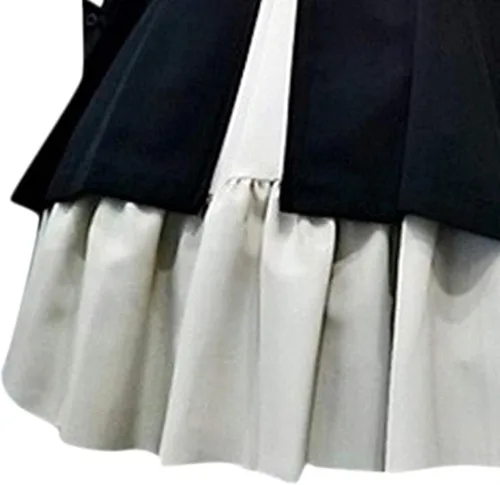 Vista 3 de Vestido gótico Lolita de las mujeres más tamaño vintage bordado cruzado manga larga renacentista retro princesa falda