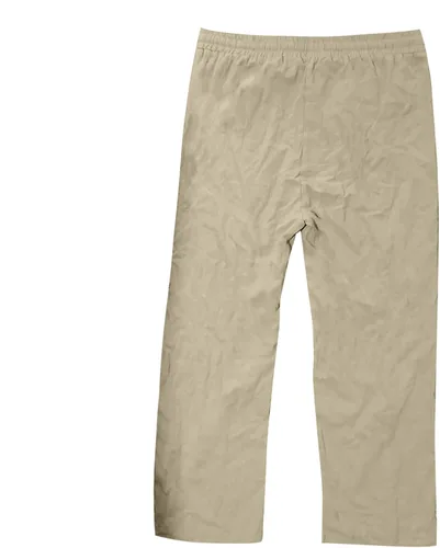 Vista 3 de Pantalones de lino de algodón para hombre de secado rápido cómodos con cierre de cordón pantalones de cintura flexible de peso medio
