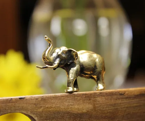 Vista 7 de Estatuilla de elefante de latón Feng Shui Lucky Miniature Art Hecho a mano
