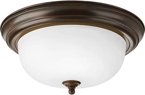 Vista 20 de Progress Lighting 2-Light Ceiling Light, Flush Mount Ceiling Light Fixture for Interior Kitchen Lights, Hallway, Bedroom, Living Room, 13-1/4