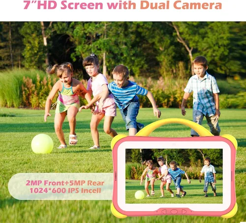 Vista 7 de weelikeit Tableta infantil de 7 pulgadas para niños de 3 a 10, 8 GB (4+4 extendidos) RAM 64 GB ROM Tablet para niños pequeños Android 14 con doble