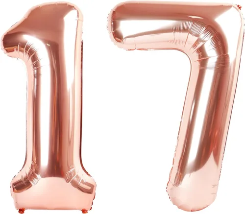 Vista 7 de Globos con números de 40 pulgadas, color negro, para decoraciones de cumpleaños de 10 a 100 años Jumbo 40In & Vibrant Color, With Hanging Holes