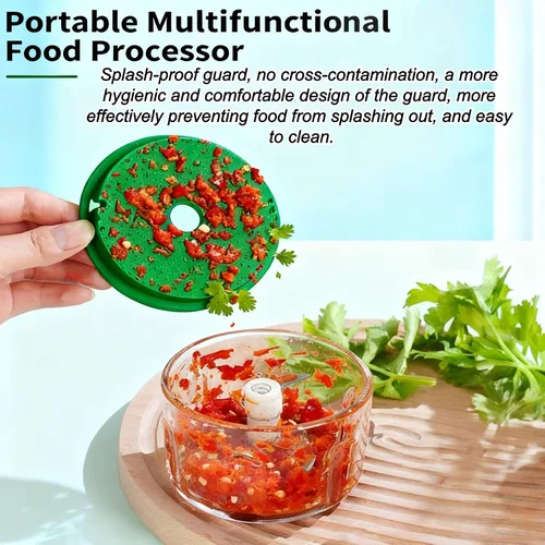 Vista 2 de Procesador de alimentos inalámbrico portátil, mini picador eléctrico de ajo para verduras, nueces, alimentos para bebés, dispositivo de cocina
