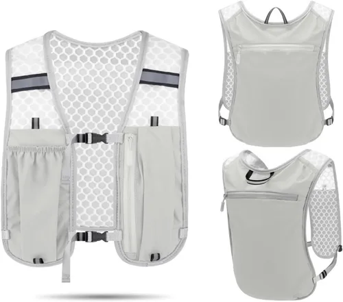 Vista 5 de Running Hydration Vest Backpack, Lightweight Trail Pack Gris