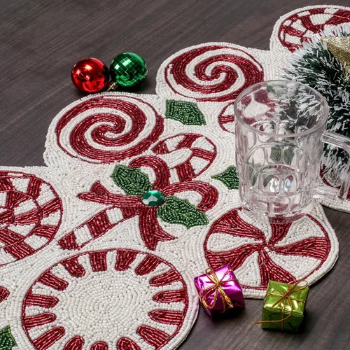 Vista 32 de Camino de mesa con cuentas de 36 pulgadas de diseño elegante infinito - Decoración de mesa para bodas, fiestas, días festivos, regalos y uso diario