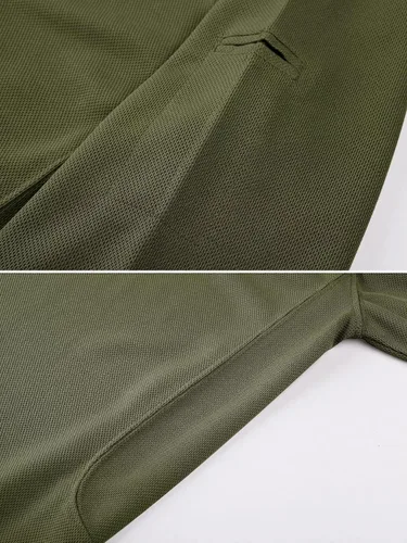 Vista 4 de MAGCOMSEN Camisas polo para hombre, 3 botones, secado rápido, manga larga, tácticas, camisa de golf