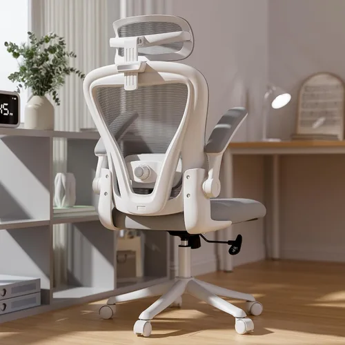 Vista 10 de SeekFancy Silla de oficina ergonómica M903, silla de escritorio para computadora con ruedas, silla de oficina de malla con respaldo alto con soporte
