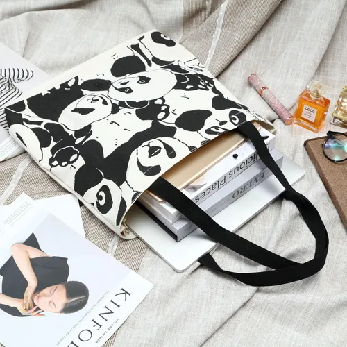 Vista 2 de Bolso de mano estético de lona con cremallera para mujer, bolsas de hombro de viaje con compartimentos