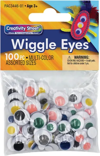 Vista 4 de Creativity Street Wiggle Eyes CKC344602 - Colores variados, color negro, 100 piezas