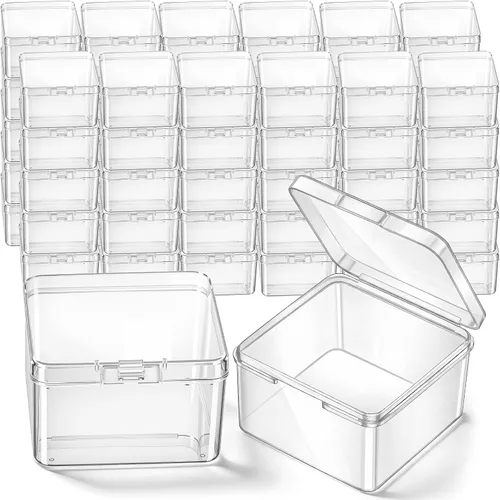 Vista 28 de 6 piezas de mini contenedores de almacenamiento de cuentas de plástico transparente para recolectar artículos pequeños, cuentas, joyas, tarjetas