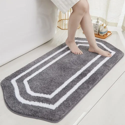 Vista 17 de COSY HOMEER Alfombras de Baño Extra Gruesas para Baño - Juegos de Alfombras Antideslizantes de Lino de Baño Suave Felpa 100% Poliéster Fuerte Sala