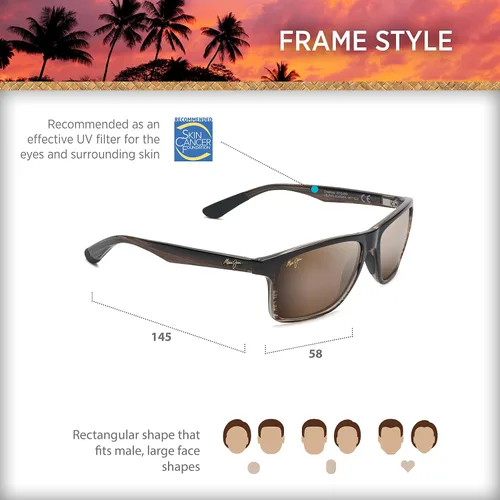 Vista 8 de Maui Jim Gafas de sol rectangulares polarizadas Onshore para hombre