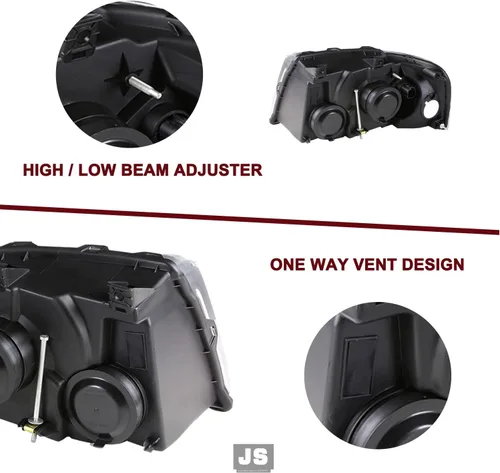 Vista 5 de JSBOYAT Reemplazo del conjunto de faros delanteros para Ford Expedition 2003-2006 lado del pasajero y del conductor, carcasa cromada con reflector