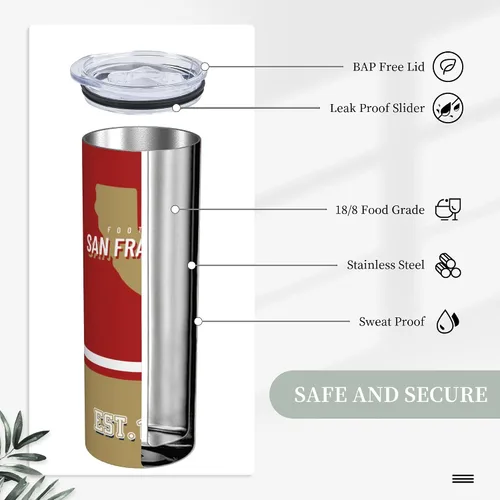 Vista 4 de Vaso de 20 onzas para automóvil, recto, delgado, con funda aislante para taza, asa portátil, taza de café de viaje deportiva, de acero inoxidable